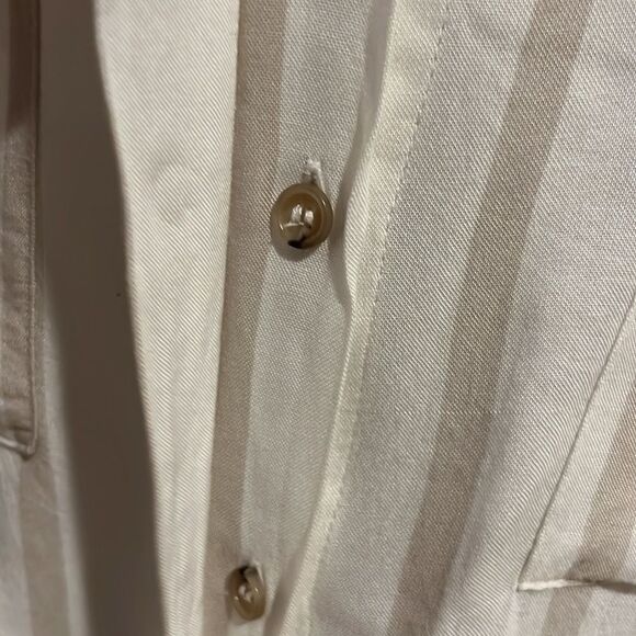 Maeve by Anthropologie Striped Tie Front High Low Button Down Shirt - Picture 4 of 9